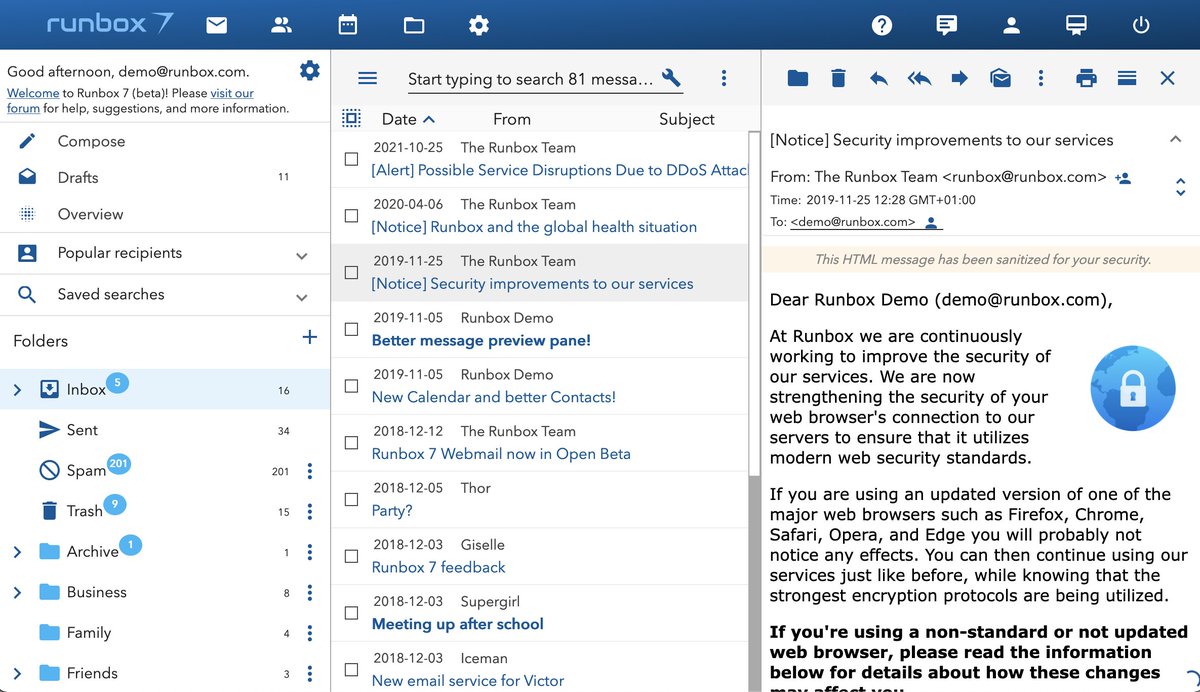 Runbox 7 updates July-December 2021: Improvements to Mail - Runbox Blog