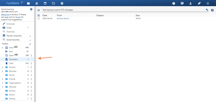 Runbox 7 draft in template folder