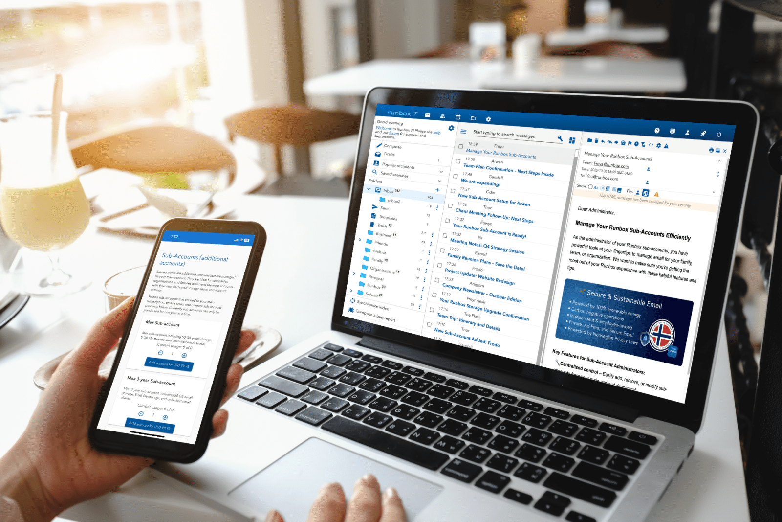 Runbox webmail and phone app new 3 year sub account plans